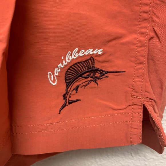 Caribbean burnt orange swim trunks 1X - Picture 2 of 4